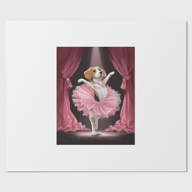 Ballerina Beagle � Rolig hunddans Presentpapper (Platt)