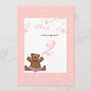 Ballerina Bear Birthday Inbjudan