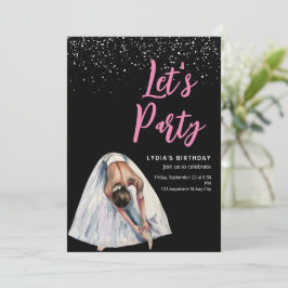 Ballerina Birthday Ballet Dancer Birthd Inbjudningar