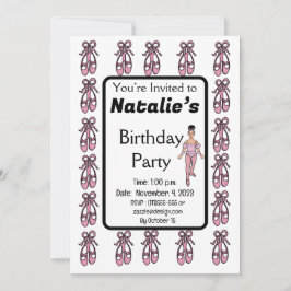 Ballerina Birthday bjudande nr 4 Inbjudningar
