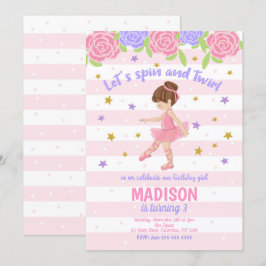 Ballerina Birthday bjudande - Tutu-inbjudan Inbjudningar