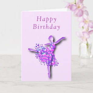 Ballerina Birthday Card Ballet Dancer Girl Kort