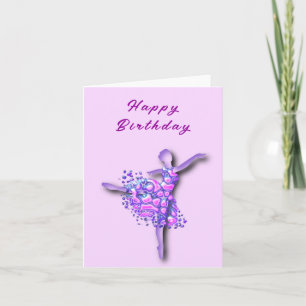 Ballerina Birthday Card Ballet Dancer Woman Kort