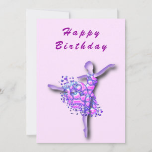 Ballerina Birthday Card Ballet Dancer Woman Kort
