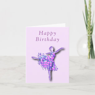 Ballerina Birthday Card Ballet Dancer Woman Kort