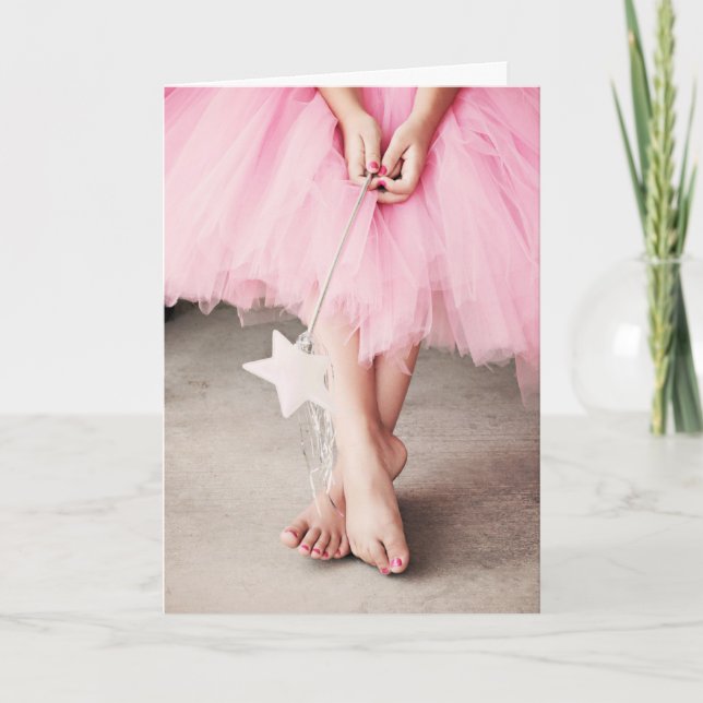 Ballerina Birthday Card (flicka i Tutu) Kort (Framsida)