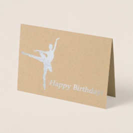 Ballerina Birthday Card Folierat Kort