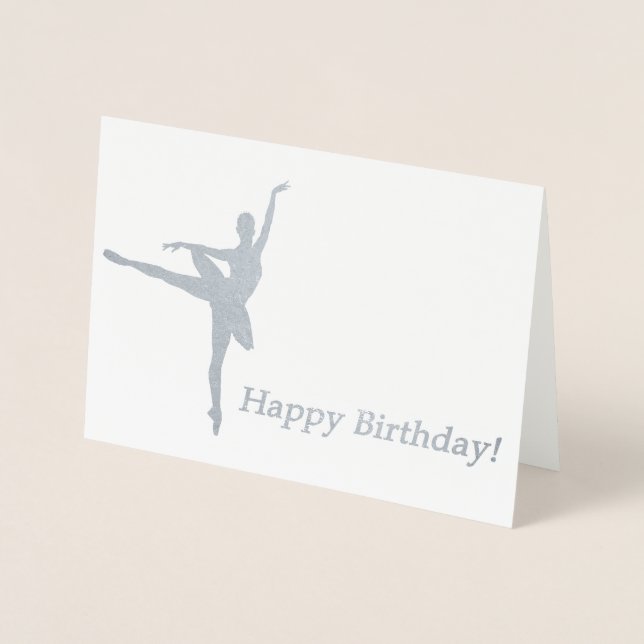 Ballerina Birthday Card Folierat Kort (Framsida)