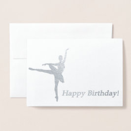 Ballerina Birthday Card Folierat Kort