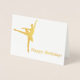 Ballerina Birthday Card Folierat Kort