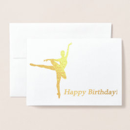 Ballerina Birthday Card Folierat Kort
