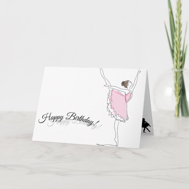 Ballerina Birthday Card Kort (Framsida)