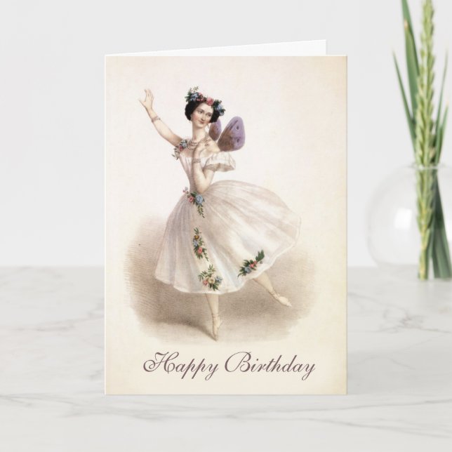 Ballerina Birthday Card Kort (Framsida)