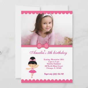 Ballerina Birthday Girl Inbjudningar