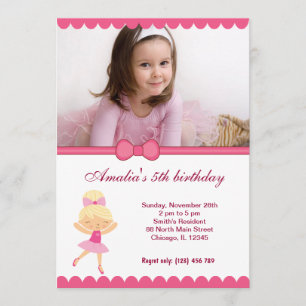 Ballerina Birthday Girl Inbjudningar