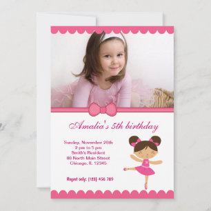 Ballerina Birthday Girl Inbjudningar