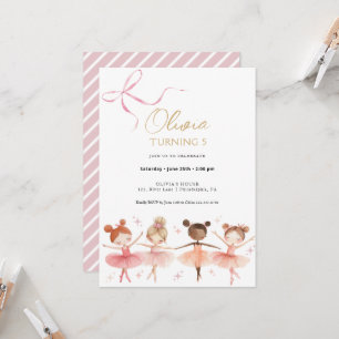 Ballerina Birthday Girly-inbjudan Inbjudningar