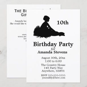 Ballerina Birthday-inbjudan Inbjudningar