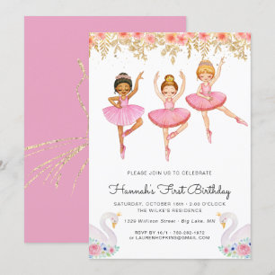 Ballerina Birthday-inbjudan Inbjudningar