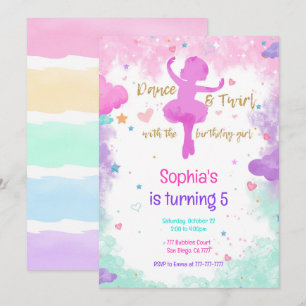 Ballerina Birthday-inbjudan Inbjudningar