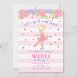 Ballerina Birthday-inbjudan / Tutu-inbjudan Inbjudningar
