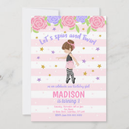 Ballerina Birthday-inbjudan / Tutu-inbjudan Inbjudningar