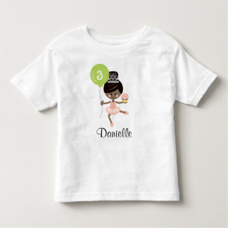 Ballerina Birthday Infant Småbarn Shirt African Am T Shirt