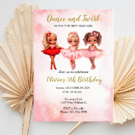 Ballerina Birthday Investigation, Ballet Party Inbjudningar