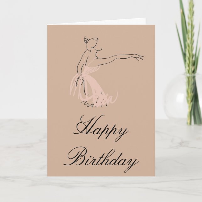 Ballerina Birthday Kort (Framsida)
