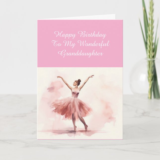 Ballerina Birthday-kort för en mordotter Tack Kort (Framsida)