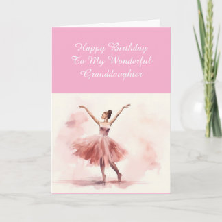 Ballerina Birthday-kort för en mordotter Tack Kort