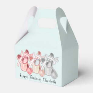 Ballerina Birthday Rosa Toe Shoes Favor Box Presentaskar