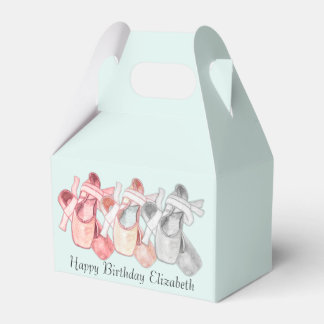Ballerina Birthday Rosa Toe Shoes Favor Box Presentaskar