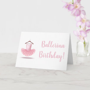 Ballerina Birthday Rosa Tutu Girly Söt Kort
