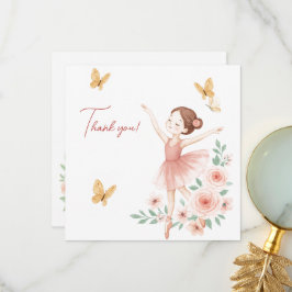 Ballerina Birthday - tackkort - Rosa Ballet Tack Kort