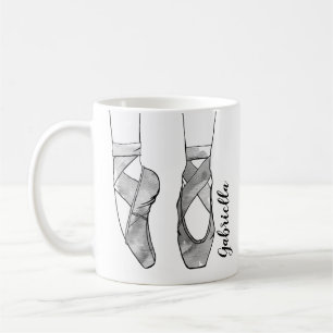 Ballerina Black and White Ballet Kaffemugg