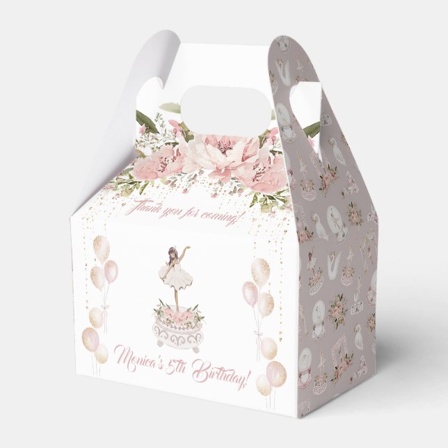 Ballerina Black Brownette födelsedagsfest Presentaskar (Framsidan Sidan)