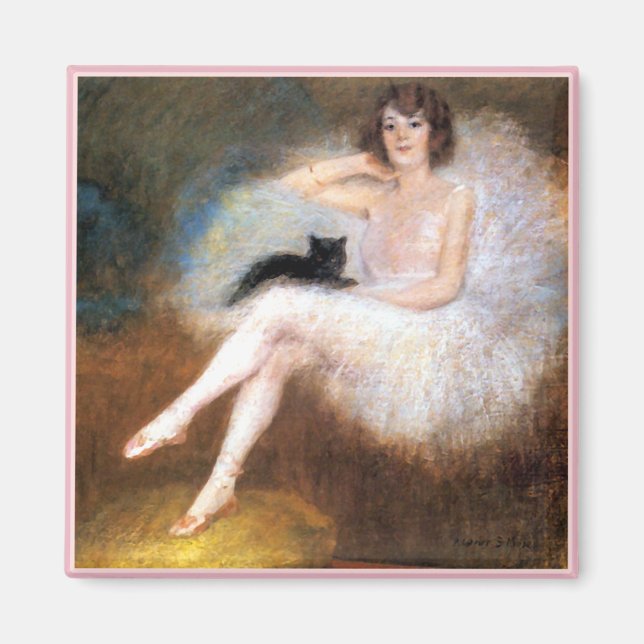 Ballerina & Black Cat Magnet (Framsidan)