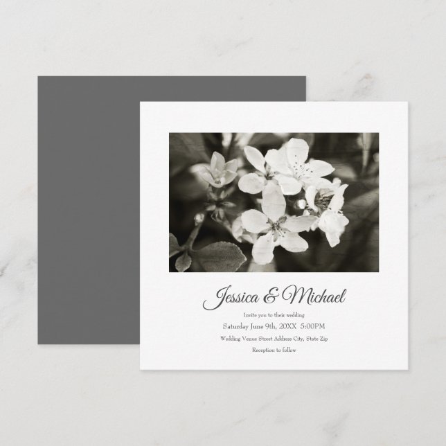 Ballerina Blommars Vintage Inbjudan (Fram/baksida)