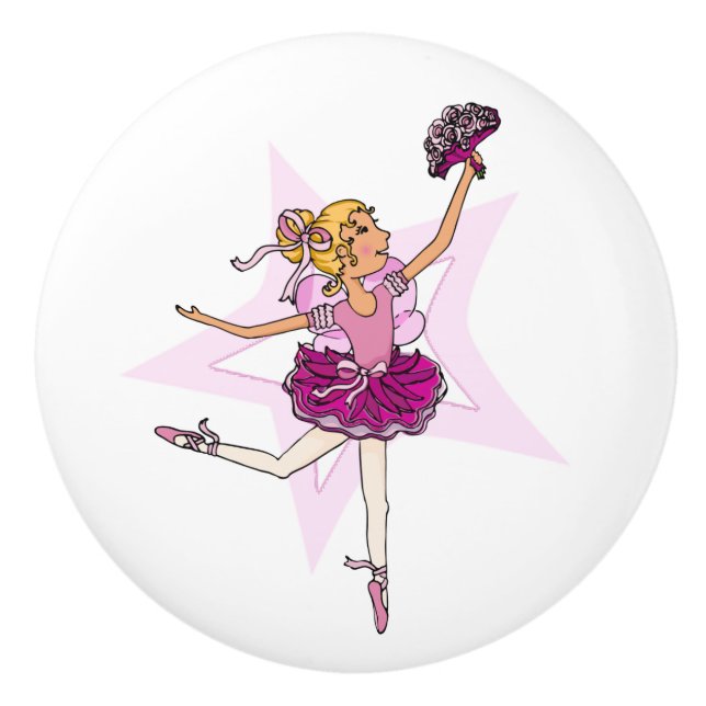 Ballerina blonde rosa art doorknop knopp (Framsidan)