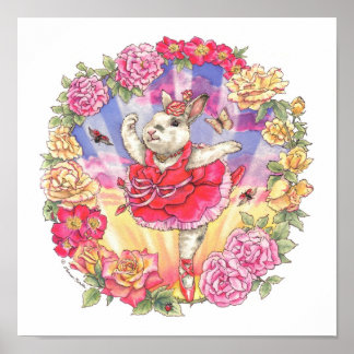 Ballerina Bunny Print Ro Poster