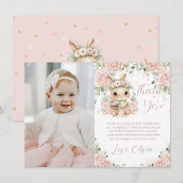Ballerina Bunny Rabbit 1st 2nd 3rd Birthday Photo Tack Kort