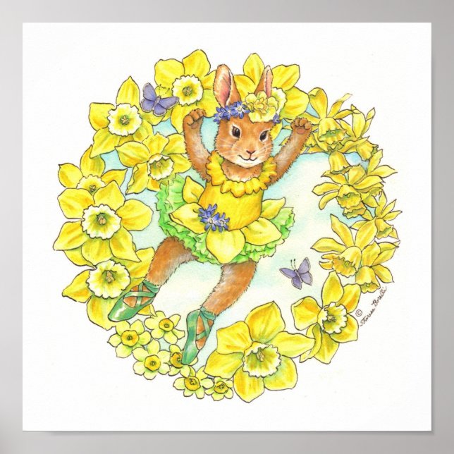 Ballerina Bunny Skriv ut Jonquil Poster (Framsidan)