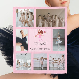 Ballerina Butterfly Photo Collage Fleecefilt