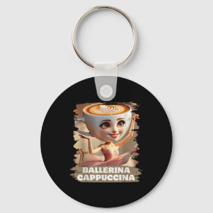 Ballerina Cappuccina Funny Italy Brainrot Meme B Nyckelring