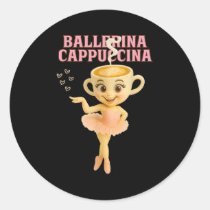 Ballerina Cappuccina Italiana Brainrot Meme Kids G Runt Klistermärke