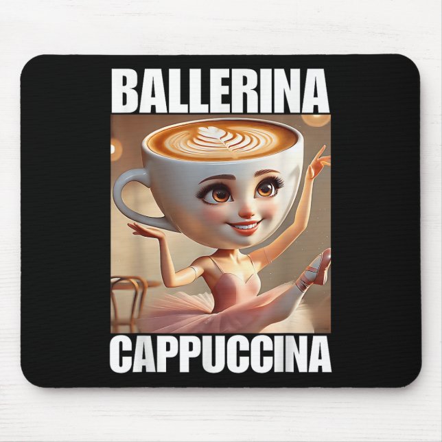 Ballerina Cappuccina - Italienska Brainrot Meme Musmatta (Framsidan)