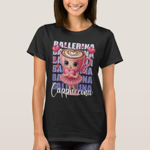Ballerina Cappuccino - med ett Rosa hjärta i henne T Shirt