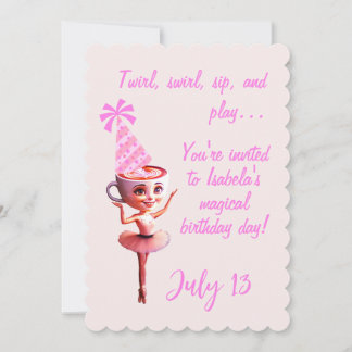 Ballerina Cappucina Birthday Anpassade Inbjudningar