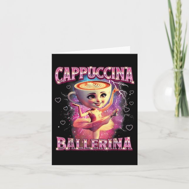 Ballerina Capuchina Funny Italy Brainrot Meme Hu Kort (Framsida)
